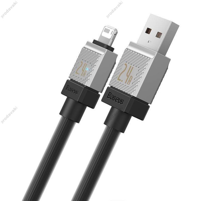 Usb кабель Baseus CoolPlay Series Fast Charging Cable USB to Lightning 2.4A 1m Black CAKW000401