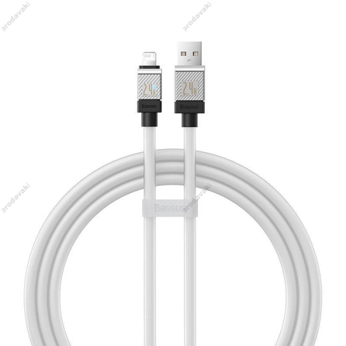 Usb кабель Baseus CoolPlay Series Fast Charging Cable USB to Lightning 2.4A 1m White CAKW000402