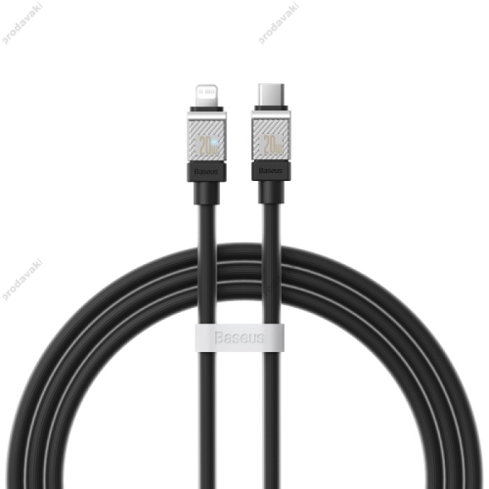 PD Кабель Baseus CoolPlay Series Fast Charging Cable Type-C to Lightning 20W 1m Black CAKW000001