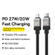 PD Кабель Baseus CoolPlay Series Fast Charging Cable Type-C to Lightning 20W 1m Black CAKW000001
