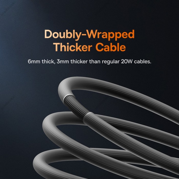 PD Кабель Baseus CoolPlay Series Fast Charging Cable Type-C to Lightning 20W 1m Black CAKW000001