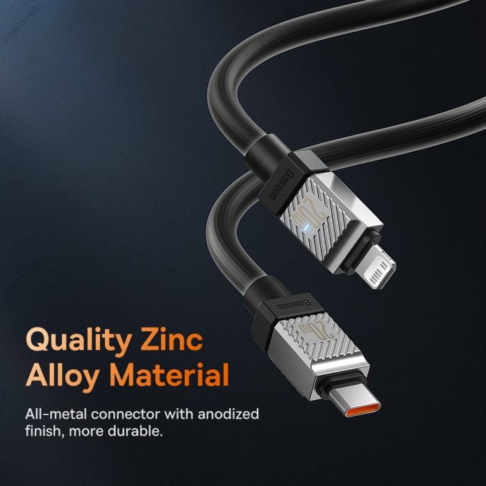 PD Кабель Baseus CoolPlay Series Fast Charging Cable Type-C to Lightning 20W 1m Black CAKW000001