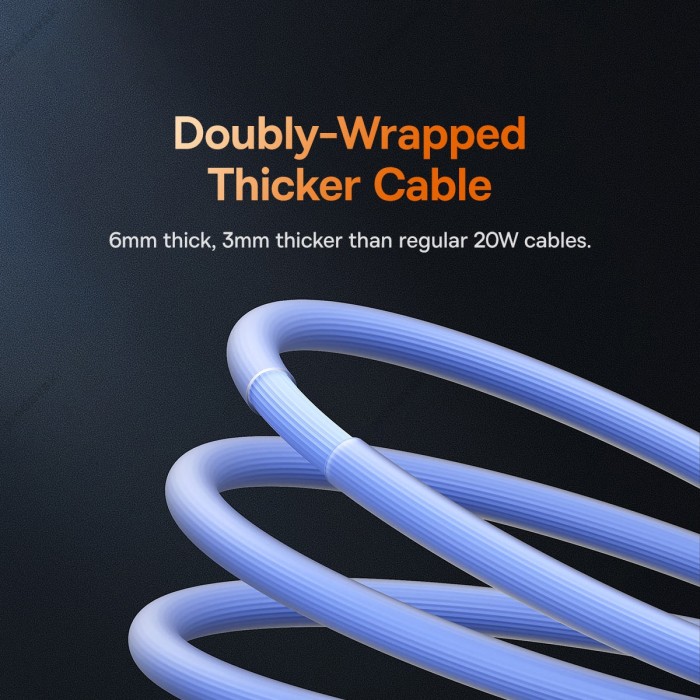 PD Кабель Baseus CoolPlay Series Fast Charging Cable Type-C to Lightning 20W 1m Blue CAKW000003