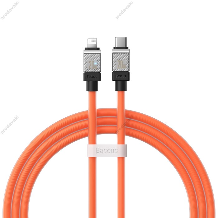 PD Кабель Baseus CoolPlay Series Fast Charging Cable Type-C to Lightning 20W 1m Orange CAKW000007