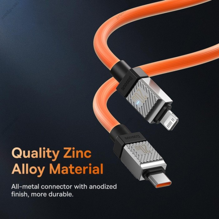 PD Кабель Baseus CoolPlay Series Fast Charging Cable Type-C to Lightning 20W 2m Orange CAKW000107