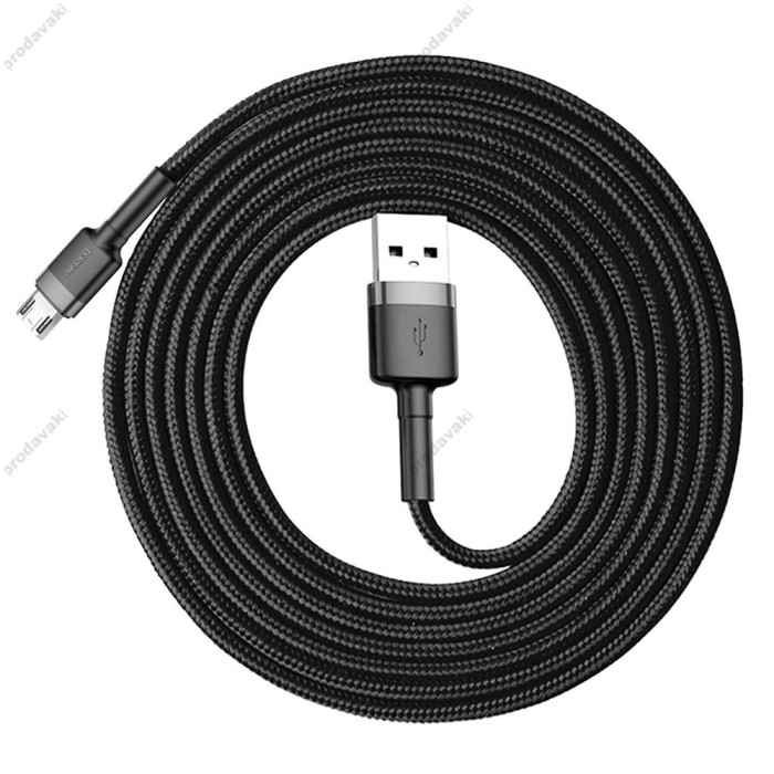 USB кабель Baseus Cafule for Micro 1,5A / 2m Black-grey CAMKLF-CG1