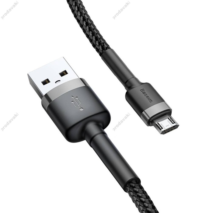 USB кабель Baseus Cafule for Micro 2.4A / 1m Gray-Black CAMKLF-BG1
