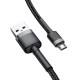 USB кабель Baseus Cafule for Micro 2.4A / 1m Gray-Black CAMKLF-BG1