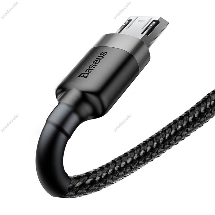 USB кабель Baseus Cafule for Micro 2.4A / 1m Gray-Black CAMKLF-BG1
