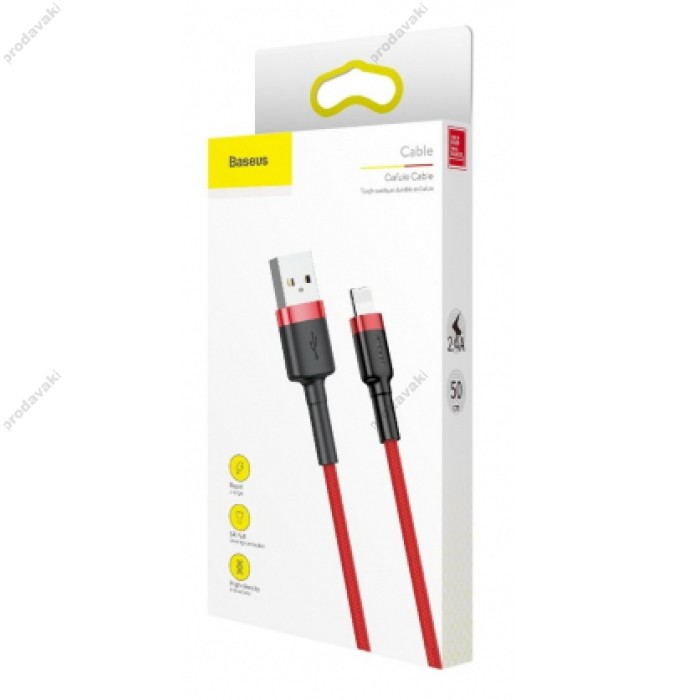 USB кабель Baseus Cafule для Ligtning 2,4A / 0,5m. Red CALKLF-A09