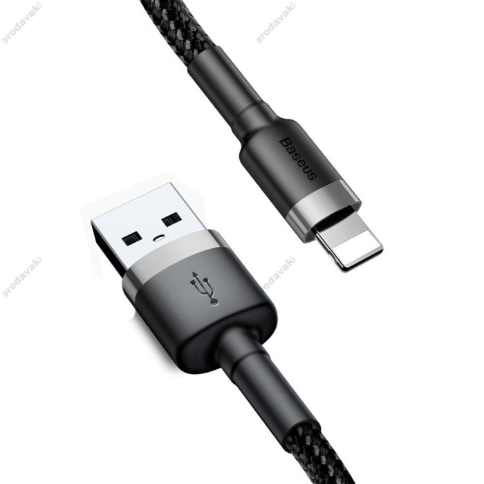 USB кабель Baseus Cafule для Ligtning 2,4A / 0,5m. Black-grey CALKLF-AG1