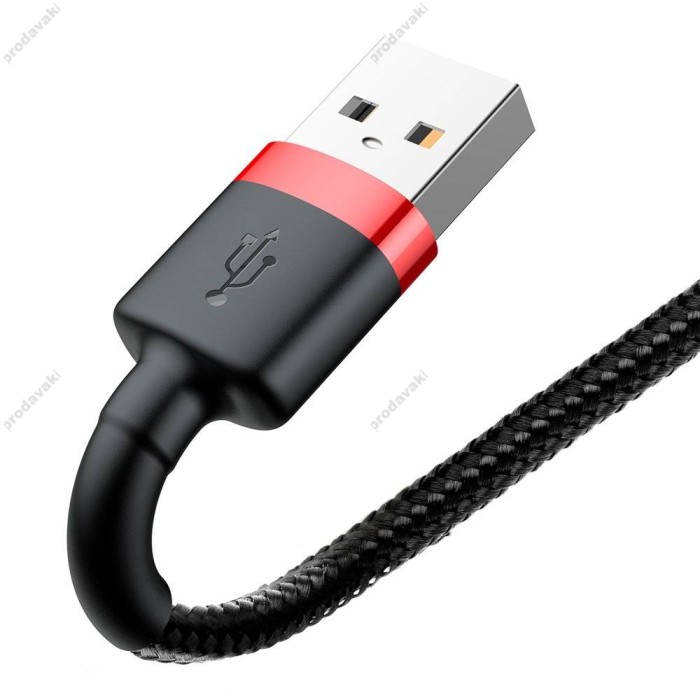 USB кабель Baseus Cafule для Ligtning 2,4A / 0,5m. Black-red CALKLF-A19