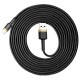 USB кабель Baseus Cafule для Ligthning 2A / 3m Black-gold CALKLF-RV1