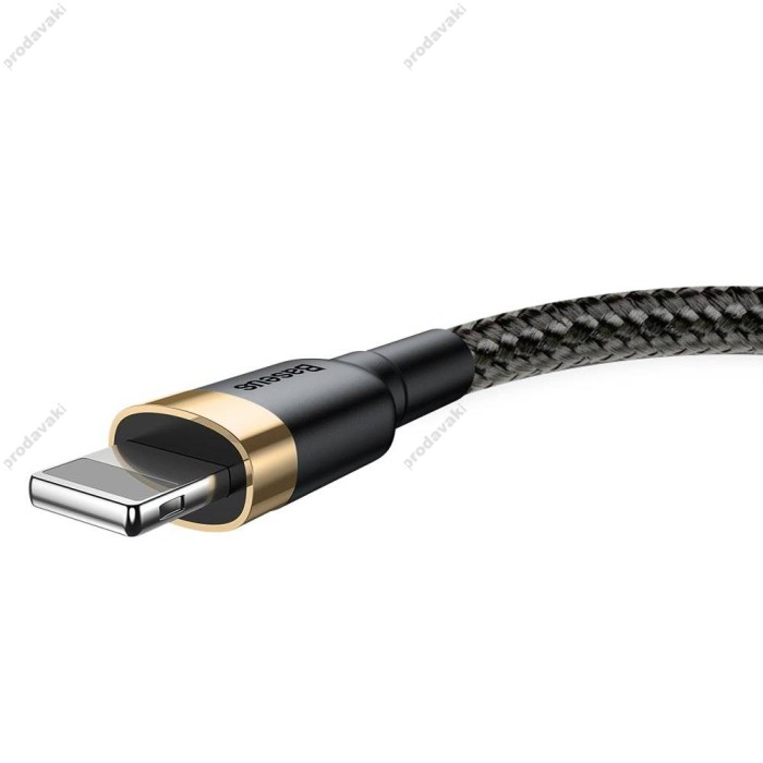 USB кабель Baseus Cafule для Ligthning 2A / 3m Black-gold CALKLF-RV1