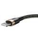 USB кабель Baseus Cafule для Ligthning 2A / 3m Black-gold CALKLF-RV1