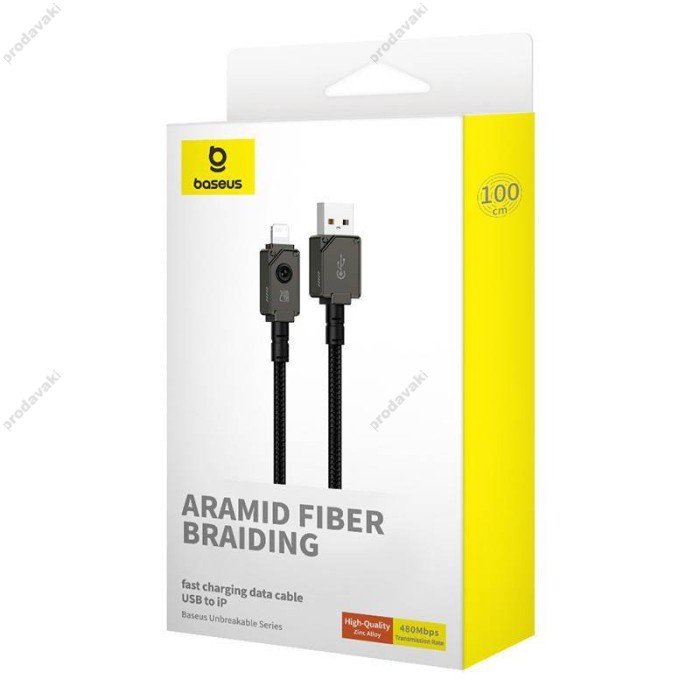 USB кабель Baseus Unbreakable Series Fast Charging USB to Lightning 2.4A 1m Black P10355802111-00