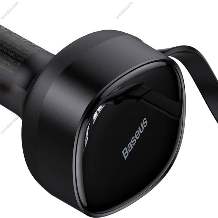 Автомобільний зарядний пристрій Baseus Enjoyment Retractable 2in1 Car Charger C+C 33W Black C00035500111-00