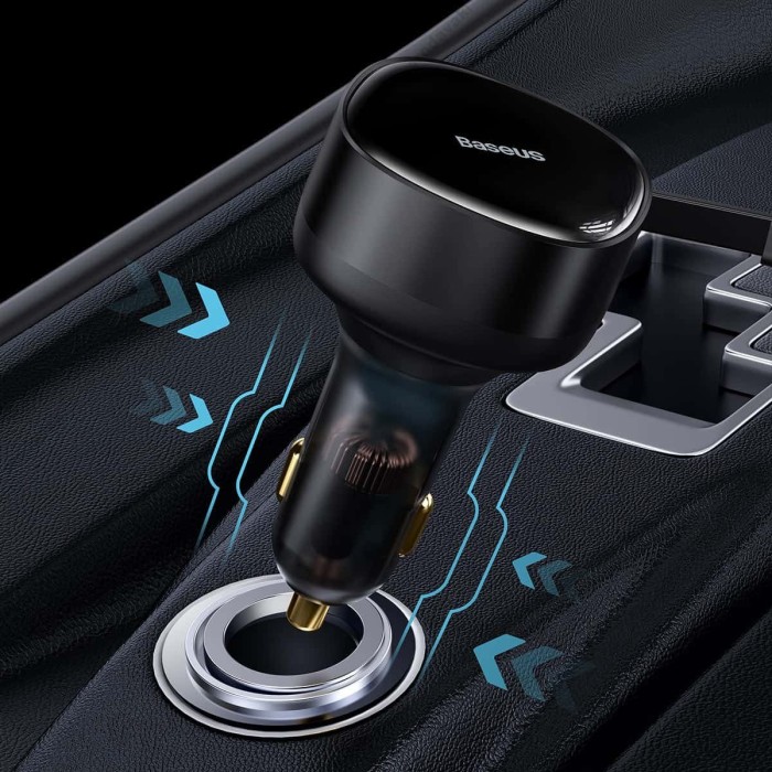 Автомобільний зарядний пристрій Baseus Enjoyment Retractable 2in1 Car Charger C+C 33W Black C00035500111-00