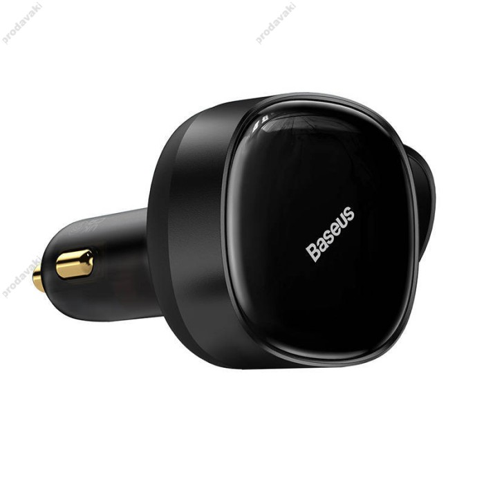 Автомобільний зарядний пристрій Baseus Enjoyment Retractable 2in1 Car Charger C + L 30W Black CGTX000001