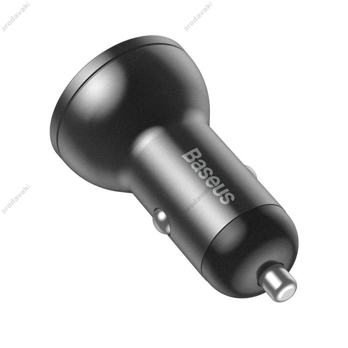 Автомобільний зарядний пристрій Baseus Digital Display Dual USB 24W Black CCBX-0G