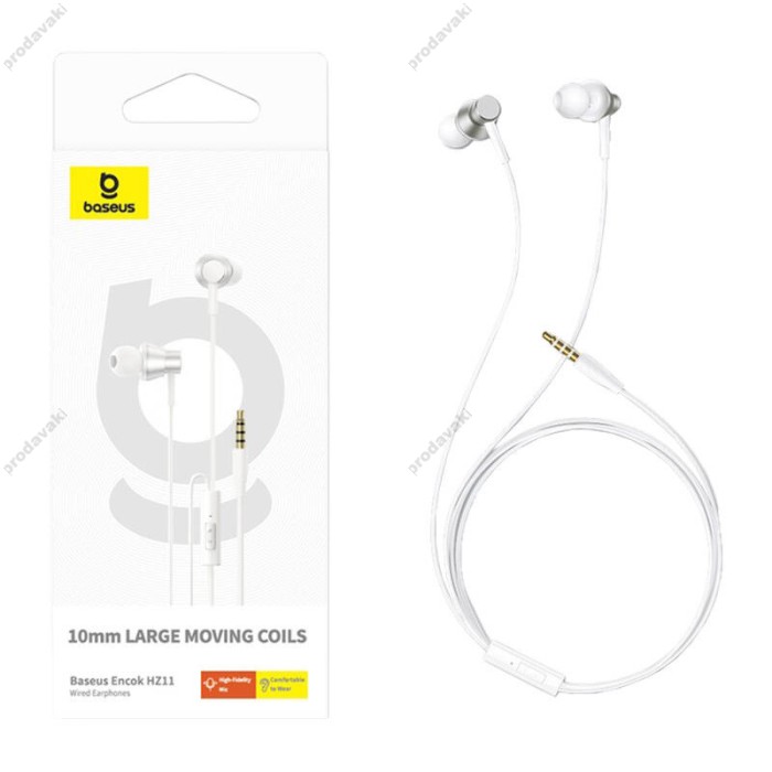 Дротові навушники BASEUS Encok HZ11 Wired Earphones White A00164200213-Z1