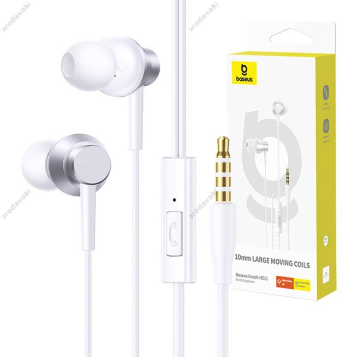 Дротові навушники BASEUS Encok HZ11 Wired Earphones White A00164200213-Z1