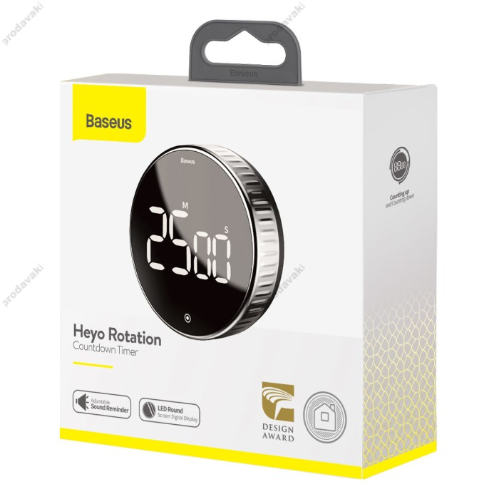 Таймер побутовий Baseus heyo rotation countdown timer Black ACDJS-01