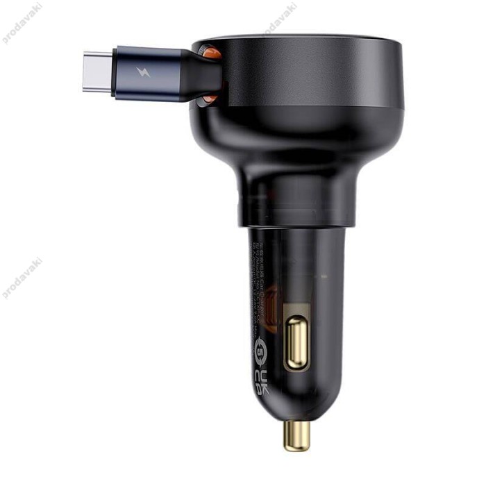 Автомобільний зарядний пристрій Baseus Enjoyment Pro Car Charger Type-C Cable 60W Cluster Black C00057802111-01