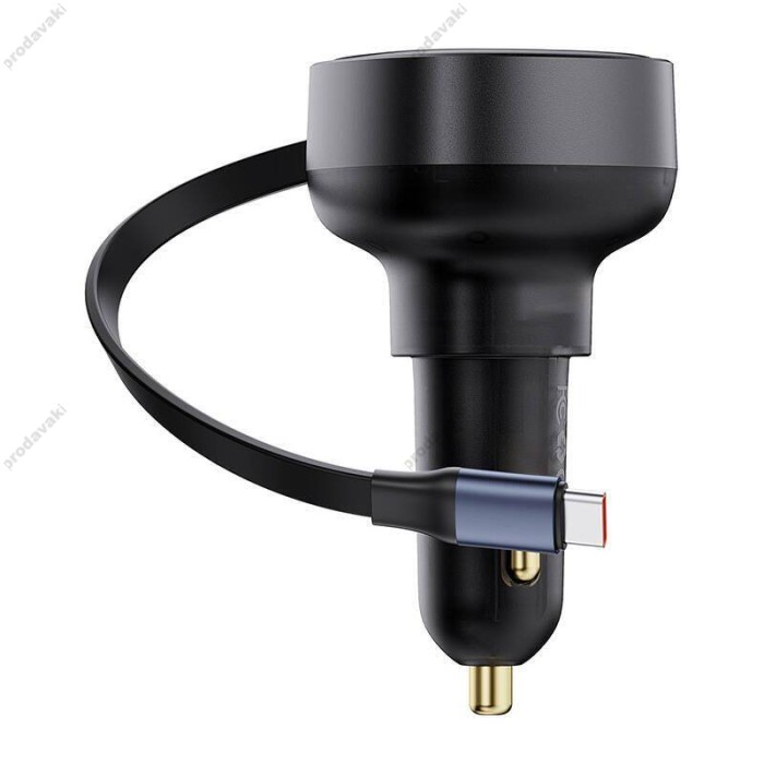 Автомобільний зарядний пристрій Baseus Enjoyment Pro Car Charger Type-C Cable 60W Cluster Black C00057802111-01