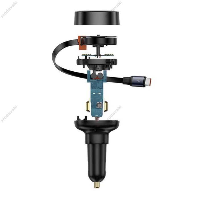 Автомобільний зарядний пристрій Baseus Enjoyment Pro Car Charger Type-C Cable 60W Cluster Black C00057802111-01