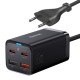 Мережевий зарядний пристрій Baseus GaN3 Pro Desktop Fast Charger 2C+2U 65W EU Cable Type-CtoType-C 100W 1m Black CCGP040101