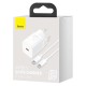 Мережевий зарядний пристрій Baseus Super Si Quick Charger Cable Type-C to Type-C 25W White TZCCSUP-L02