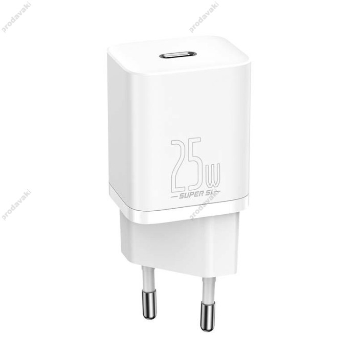Мережевий зарядний пристрій Baseus Super Si Quick Charger Cable Type-C to Type-C 25W White TZCCSUP-L02