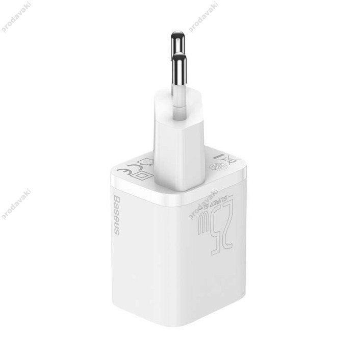 Мережевий зарядний пристрій Baseus Super Si Quick Charger Cable Type-C to Type-C 25W White TZCCSUP-L02