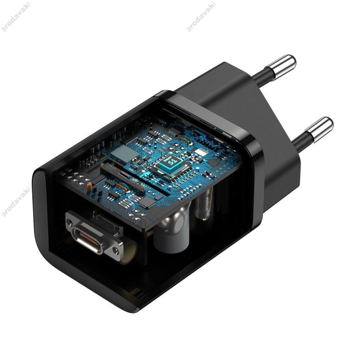 Мережевий зарядний пристрій Baseus Super Si Quick Charger Cable Type-C to Type-C 25W Black TZCCSUP-L01