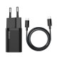 Мережевий зарядний пристрій Baseus Super Si Quick Charger Cable Type-C to Type-C 25W Black TZCCSUP-L01