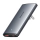 Мережевий зарядний пристрій Baseus GaN5 Pro Ultra-Slim Fast Charger C+U Type-C cable 65W Grey CCGP150113