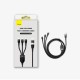 USB / PD кабель Baseus Flash Series Ⅱ Two-for-three U+C to M+L+C 100W 1.2m Black CASS030101