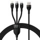 PD кабель Baseus Flash Series Ⅱ One-for-three USB to M+L+C 100W 1.2m Black CASS030001