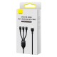PD кабель Baseus Flash Series Ⅱ One-for-three USB to M+L+C 100W 1.2m Black CASS030001