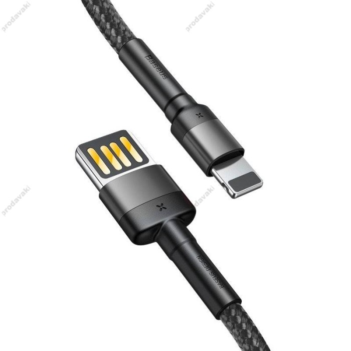 Usb кабель Baseus Cafule Special Edition for Lightning 1,5A / 2m. Grey+Black CALKLF-HG1