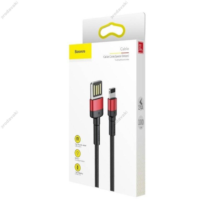Usb Кабель Baseus Cafule Cable（special edition）USB For iP 1.5A 2m Червоний 