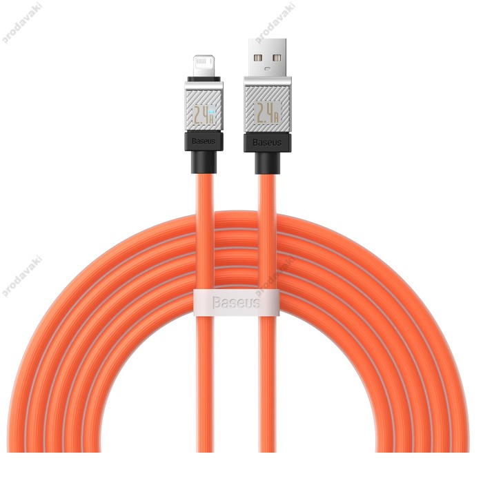 USB кабель Baseus CoolPlay Series Fast Charging Cable USB to Lightning 2.4A 2m Orange CAKW000507