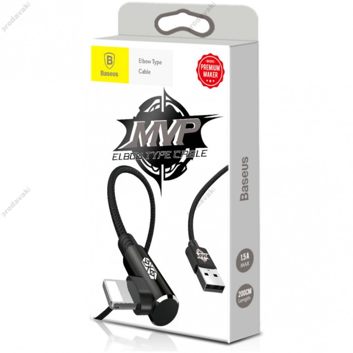 USB кабель Baseus MVP Elbow for Lightning 2A / 1m. Black CALMVP-01