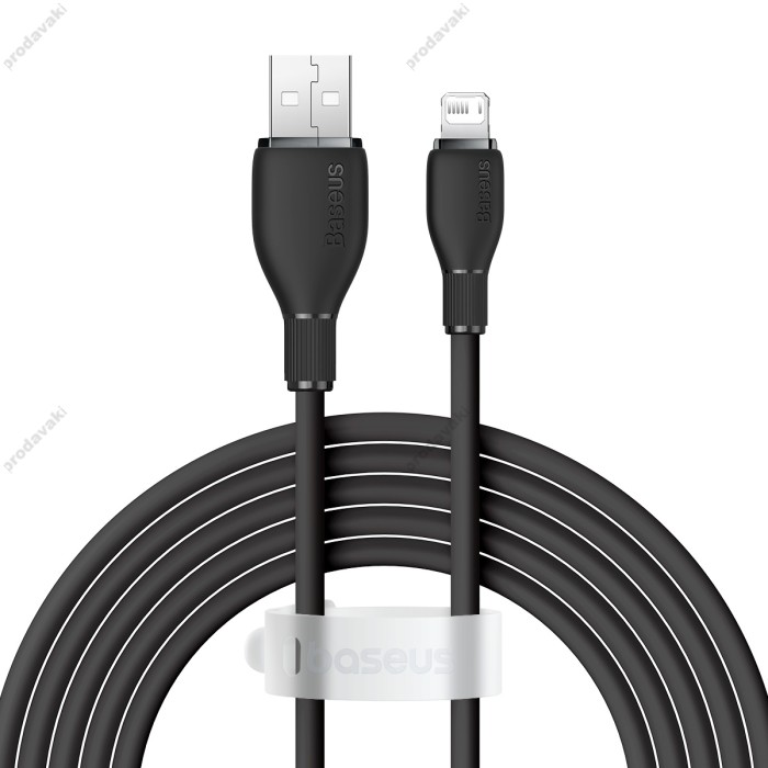 Кабель USB Baseus Pudding Series Fast Charging Cable USB to Lightning Iphone 2.4A 2m Black P10355700111-01