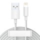 USB Кабель Baseus Simple Wisdom Data Cable Kit USB to Lightning 2.4A (2ШТ / Set) 1.5m White TZCALZJ-02