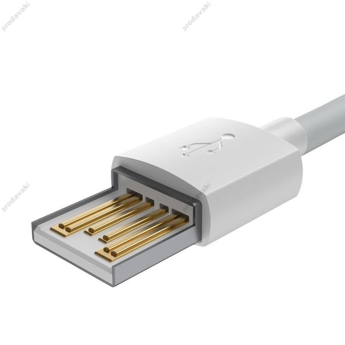 USB Кабель Baseus Simple Wisdom Data Cable Kit USB to Lightning 2.4A (2ШТ / Set) 1.5m White TZCALZJ-02