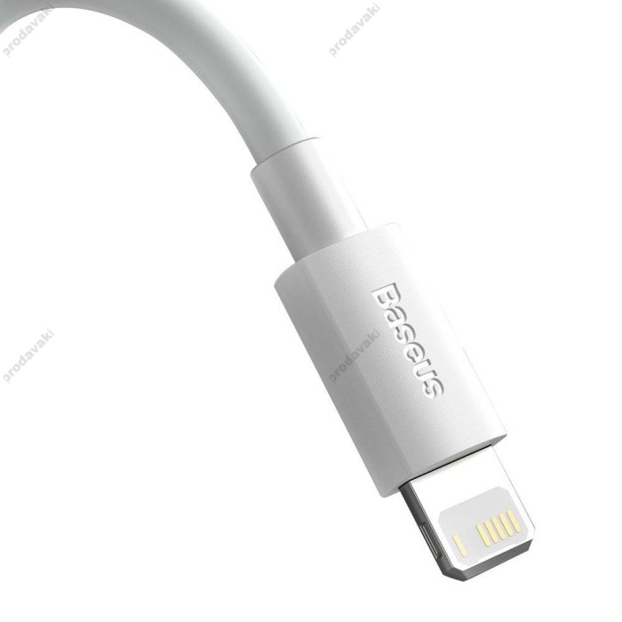 USB Кабель Baseus Simple Wisdom Data Cable Kit USB to Lightning 2.4A (2ШТ / Set) 1.5m White TZCALZJ-02