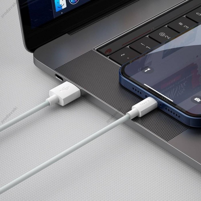 USB Кабель Baseus Simple Wisdom Data Cable Kit USB to Lightning 2.4A (2ШТ / Set) 1.5m White TZCALZJ-02