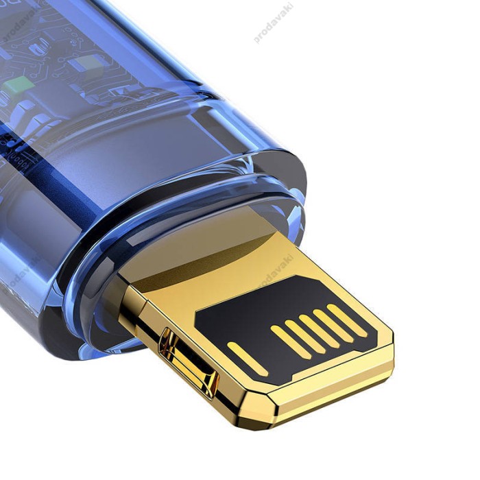 USB кабель Baseus Explorer Series Auto Power-Off USB to Lightning 2.4A 1m Blue CATS000403